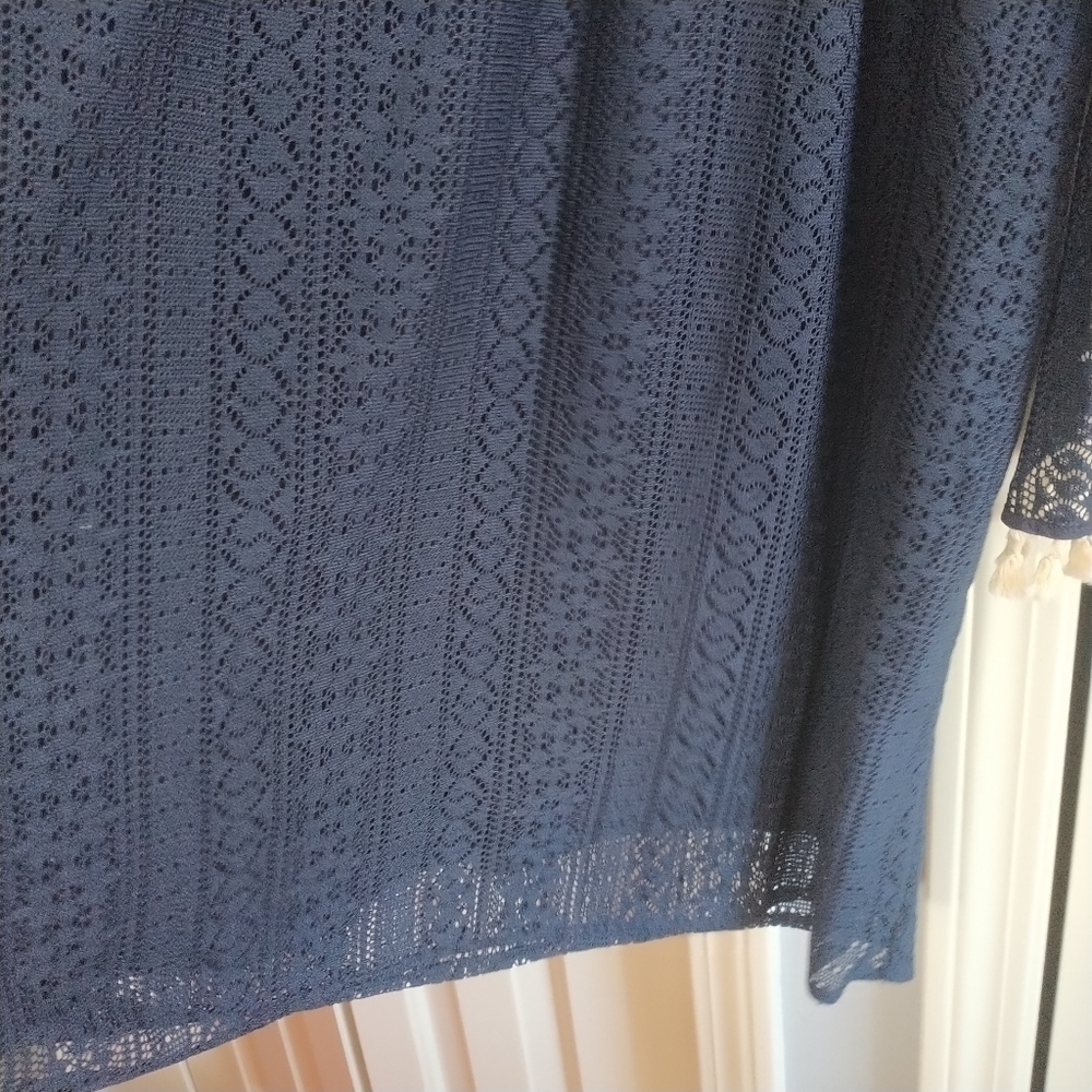 Indigo soul Crochet Tassel Navy Dress X Large - Picture 4 of 11